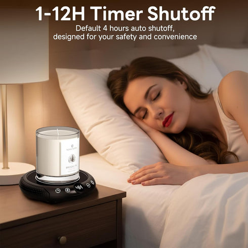 Set 8 Settings 1-12H Coffee Mug Warmer with Mug - Cup Warmer for Desk Auto Shut Off, Smart Electric Beverage Heater