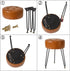 LG-31J IBUYKE Faux Leather Round Footrest, Makeup Vanity Stool Side Table, PU Dressing Table Seat, Pouf Couch Stool