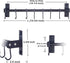 Dseap Pot Rack - Pots and Pans Hanging Rack Rail with 8 Hooks, Wall Mounted Kitchen Pot Hangers, Black