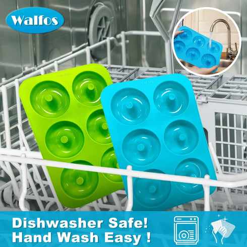 Walfos Silicone Donut Mold - Non-Stick Doughnut Pan Set, Heat Resistant, BPA FREE, Set of 2