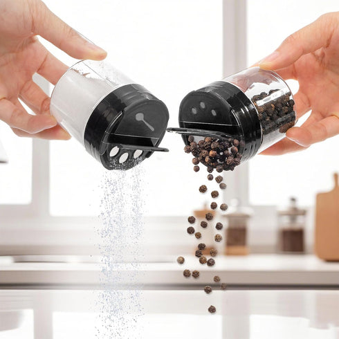 30 Pack 4 oz Foraineam Clear Plastic Jars Mini Seasoning Bottles Spice Jars with Black Flip Cap to Pour Or Shaker