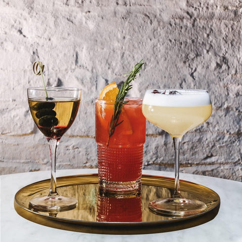 Bormioli Rocco Bartender Novecento Stackable Hi-Ball Drinking Glass, Clear, Set of 4