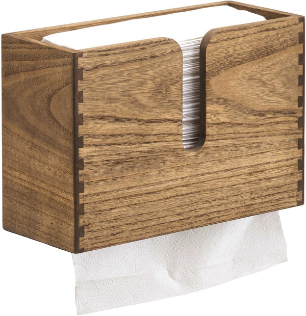 KIRIGEN Wood Paper Towel Dispenser - Wall Mounted Paper Towel Holder Countertop