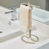 iDesign Axis Metal Hand Towel Holder for Master Bathroom, Vanities, Countertops, Kitchen, Holds 2 Finger Tip Towels, Satin by InterDesign