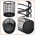 Utensil holder for Kitchen Counter - 5.2" x 5.2" x 6" Large Round Utensils Holder with Wooden Base Matte Black Cooking Utensil Holder,Kitchen countertop Utensil Organizer (Metal)