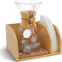 HEXNUB Caddy for Pour Over Coffee Maker, Bamboo Stand for Chemex, Bodum, Cosori Carafes, Heatproof Mat