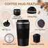 Baodaadan 12OZ Travel Coffee Mug Insulated Coffee Cup with Spill Leak Proof Lid, Portable Stainless Steel Tumbler