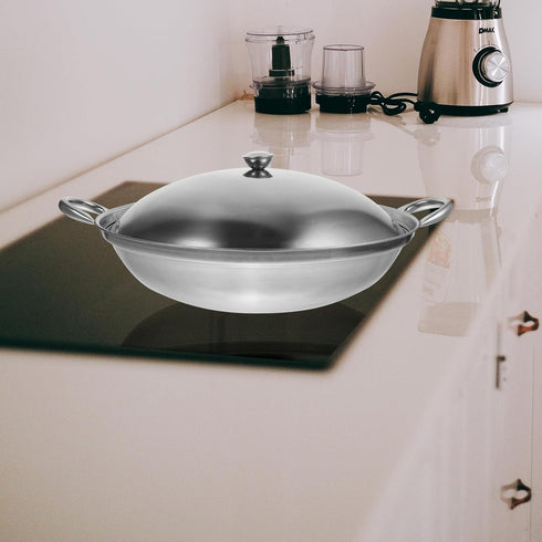 Stainless Steel Seafood Pot with Handle, Cooking Pot, Steel Frying Pan for Noodle and Ramen