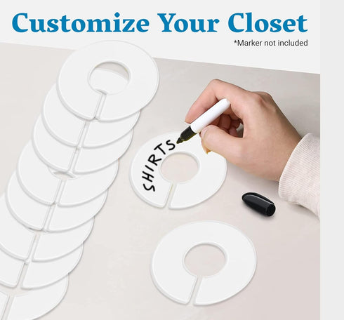 Set of 30 Blank White Closet Dividers for Hanging Clothes – Clothing Rack Dividers for Organization