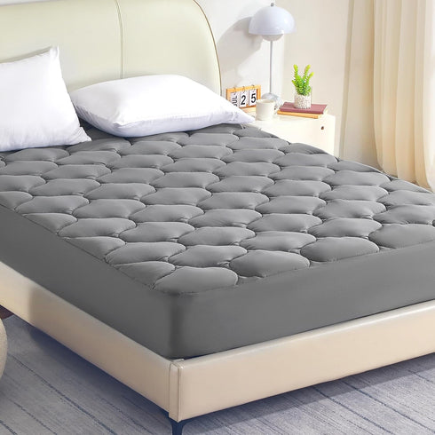 SLEEP ZONE Cooling Mattress Topper - Queen Extra Thick Soft Fluffy Pillow Top Bed Mattress Topper, Easy Care Washable