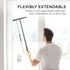 BADIONA 100 cm Telescopic Shower Squeegee Black - With Suction Hook & up to I Shower squeegee for glass doors Cleaner