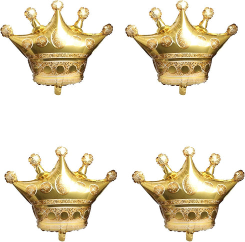 NpeyBeicuelq 4Pcs Gold Crown Foil Balloons, Wedding Bridal Shower Engagement Party Supplies