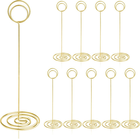 Table Number Holders 10Pcs - 8.75 Inch Tall Place Card Holders for Wedding Party Graduation Reception (Gold)
