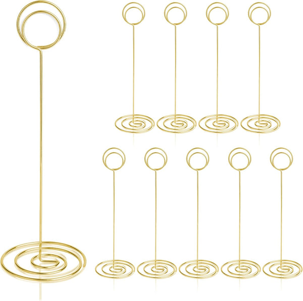 Table Number Holders 10Pcs - 8.75 Inch Tall Place Card Holders for Wedding Party Graduation Reception (Gold)