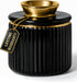 Butter Crock with Lid for Countertop Black and Gold Ceramic French Butter