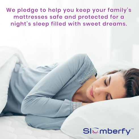 Twin Size Waterproof Mattress Pad by Slumberfy, Quilted Fitted Cotton Protector