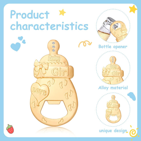 24 24) PCS Baby Bottle Opener Favors Baby Boy Shower Party Favors Baby Boy Shower Gifts Decorations Souvenirs for Guest