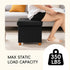 15" 15" 15"Black PINPLUS Storage Ottoman Cube, White Linen Footrest with Wooden Legs, Foldable Fabric Footrest
