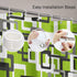 Shower Curtain Set, Modern Lime Green Black Gray White 72"x72" Waterproof Bath Bathroom Curtain with Hooks