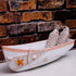 17 Inch White Wooden Boat Tray Decor Decorative Nautical Boat Ornament Decor Wood Boat Tray Decorations Beach Theme