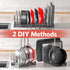 ORDORA Pots and Pans Organizer, Under Cabinet Rack with 12 Adjustable Dividers, 11.8''-22.8'' Kitchen Cabinet Organizer