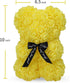LINKLO 10 inch Rose Bear - Artificial Rose Flower Teddy Bear Gift for Wedding, Mother's Day, Anniversary, Transparent