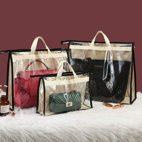 CINPIUK Clear Handbag Storage Bags, XL Purse Organizer for Closet, Zipper Hanging Storage Bag