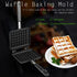 Non Stick Double Side Waffle Baking Pan, Household Gas Aluminum Alloy Waffle Cone Maker Cooking Tool