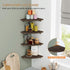 Set 4, Forbena Floating Corner Shelves for Wall of Small Corner Bookshelf for Bedroom Books, Round Wooden Corner Shelf