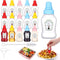 16 pcs Mini Ketchup Bottles,25ML Condiment Squeeze Bottles Plastic Sauce Container for