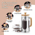 34 oz, 8 1000ml Sivaphe No-Plastic French Press Coffee Maker Borosilicate Glass Bamboo Lid and Handle Coffee Tea Press