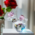 H&D HYALINE & DORA Pink Crystal Cut Double Butterfly Figurine, Handmade Art Glass Collectible Gift, Gift Boxed