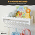 Hommli 4-Pack Set 1 8 Nursery Book Shelves, Scalloped Shelves, White with Hanging Rod and S-Hooks for Kids Rooms