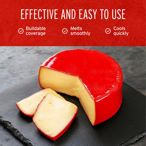 3 Blended Waxes Inc. Cheesemaking Wax Block - Premium Food Grade Wax, Can Be Used For A Variety Of Cheese Types, Red