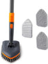Tile Tub Scrubber Brush with 3 Cleaning Heads, 56" Extendable Long Handle for Bathroom Kitchen Toilet Cleaning