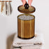 SheeChung 2 Pack Small Clear Plastic Apothecary Jar, 12 Oz, Bronze, Qtip Dispenser Holder for Bathroom Vanity Storage
