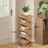 Closet, 5 YYW Shoe Rack, Foldable Bamboo Shoes Shelf, Freestanding Shoe Storage Organiser for Entryway, Bedroom