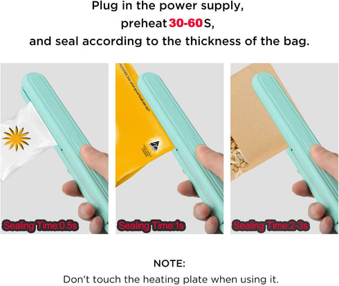 Hand-held Heat Sealer for Food Plastic Bags - Portable Mini Sealing Machine for Mylar Aluminum Foil