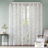 Madison Park 50x95" Semi Sheer Single Curtain, Grommet Top, Modern Botanical Print Window Drape, Tropical White