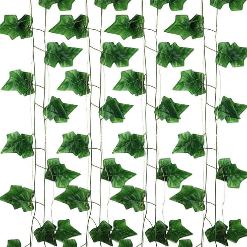 12 Pack Fake Vines with 100 LED String Light, Artificial Ivy Garland Hanging Plants for Bedroom Aesthetic Decor