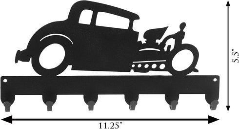 SWEN Products Farrell Hot Rod Metal Key Chain Hanger, Leash Holder