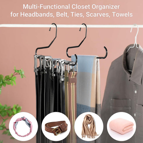 Mkono Hat Organizer for Baseball Caps, Set of 2 Metal Hat Rack for Closet, Holds 20 Caps, Black Storage