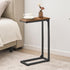 DALEMHOME Set 2 HKET1003-2BR C Shaped End Table, Couch Table That Slide Under, Small Side Table for Couch, Sofa