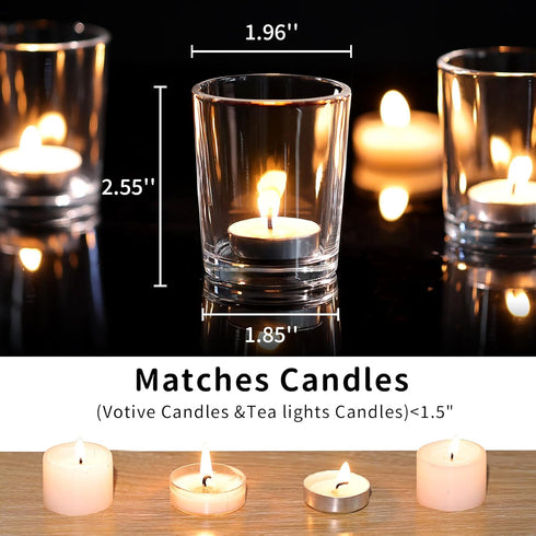 60Pcs DARJEN Votive Candle Holders- Clear Tea Lights Candle Holder, Glass Candle Holders Bulk for Wedding Centerpieces