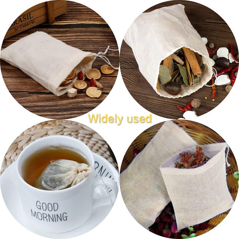 Limko Cotton Muslin Bags, Sachet Bags for Home Supplies (3x4 Inch, 30 Pack)