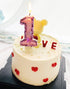Birthday Candles Number 4, Pink Glitter Happy Birthday Cake Candles Handmade Sequin Numeral Candle