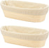 2 PCS 10 inch Oval Long Banneton Brotform Rattan Basket & Liner for Bread Dough Proofing, Rising for Bakers