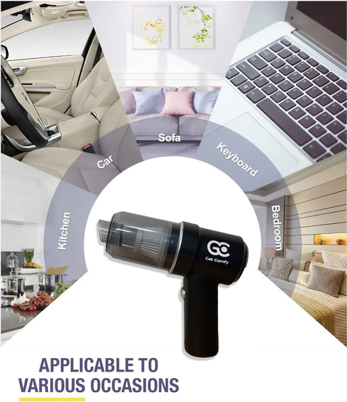 Cordless Handheld Car Vacuum Cleaner - High Power Mini Portable Wireless Vacuum & Blower - Rechargeable with Dock & Bag
