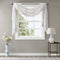 Madison Park Irina Embroidered Kitchen - Transitional Fabric Sheers Single Curtain Scarf for Living Room