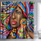 African American Woman Shower Curtain, Waterproof Polyester Bathroom Decor Set with 12 Hooks, 72 x 72 Inches